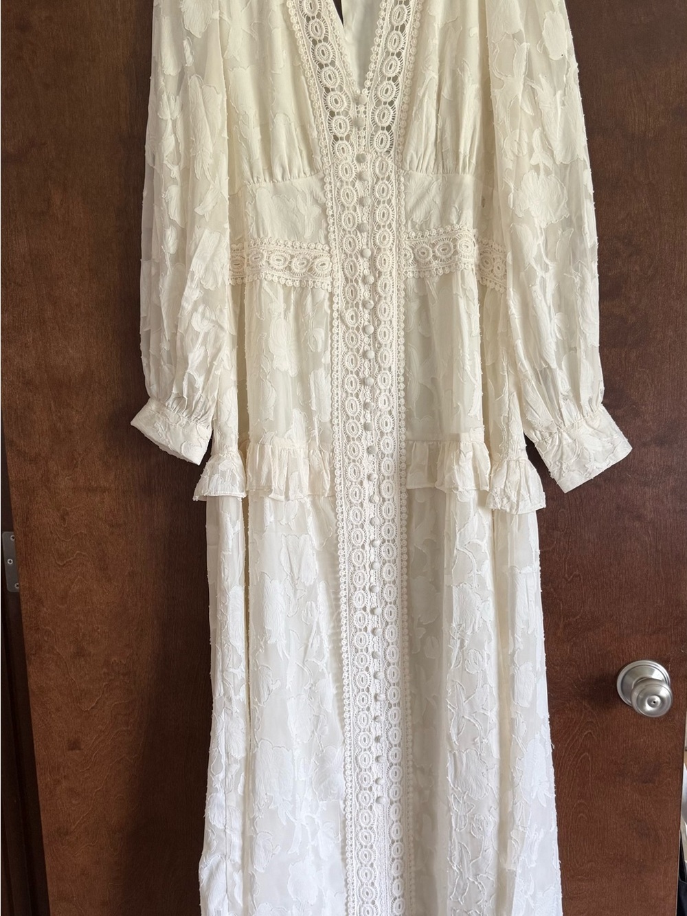 Truly 4 You Women's Ivory Lace Long Dress